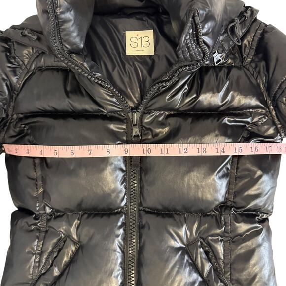 S13 Black Kylie Down Puffer Jacket with Hood Size Extra Small - Picture 14 of 16